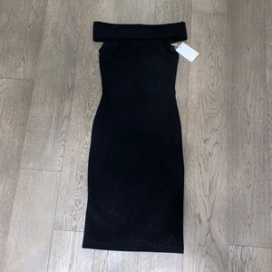 COPY - TED BAKER Bardot Midi Bodycon Dress. Off the shoulder. US 04. Glitter Bl…